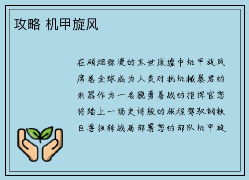 攻略 机甲旋风